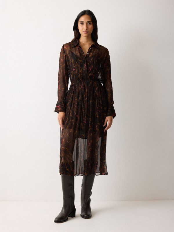 Wild Feather Shirt Dress | Brown