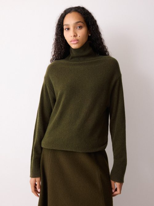 J50088_GN020_1.jpg Wool Blend Cocoon Turtle Neck Jumper | Khaki