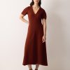 Curved Sleeve Midi Dress | Auburn