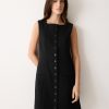 Square Neck Waistcoat Dress | Black