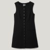 Square Neck Waistcoat Dress | Black