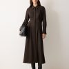 Relaxed Drape Shirt Dress | Brown