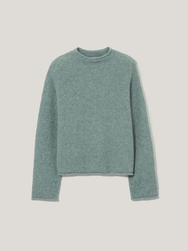 Fleecy Knit Crop Jumper | Blue