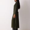 Pleated Skirt Jumper Dress | Khaki