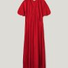 Satin Bias Cut Dress | Red