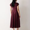 Textured Cowl Neck Dress | Burgundy