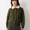 Sherpa Collar Cardigan | Khaki