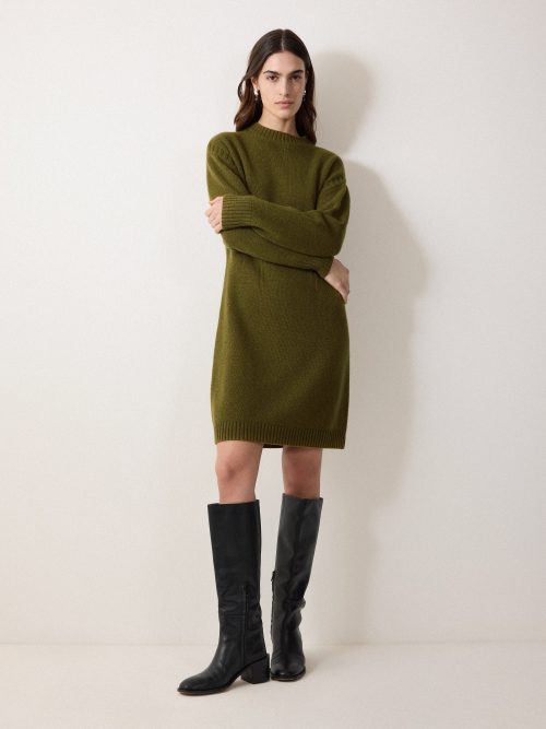 J50942_GN000_1.jpg Knitted Mini Jumper Dress | Green