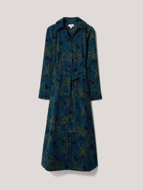 Chinoiserie Baby Cord Dress | Green