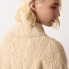 Wool Cashmere Cable Cardigan | Cream