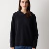 Wool Blend Hooded Jumper | Navy