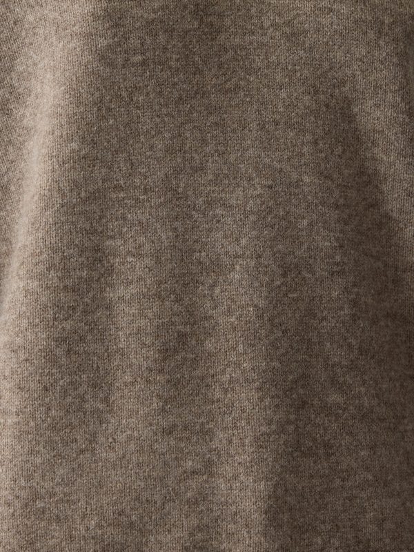 Wool Blend Hooded Jumper | Taupe